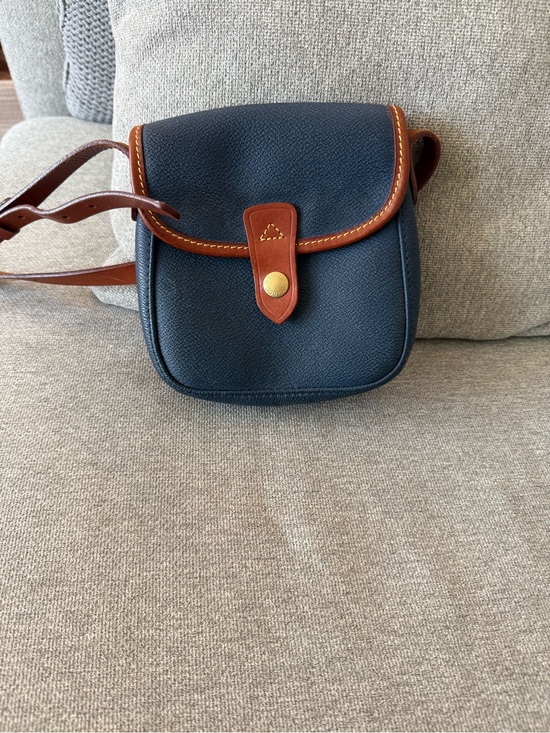 Dooney & Bourke Handbags - Dooney & Bourke Navy Crossbody with Brown Leather Trim